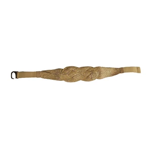 Anthropologie Women's XS Beige Braided Raffia Wrapped Stretch Waist Belt Boho - Picture 1 of 9