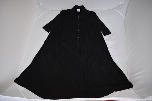 Abito donna Burberry nero viscosa borchie bottoni cintura vita S S UK12 IT44