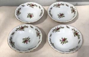 JOHANN HAVILAND TRADITIONS FINE CHINA MOSS ROSE SET OF 4 BERRY DESSERT BOWLS - Picture 1 of 6