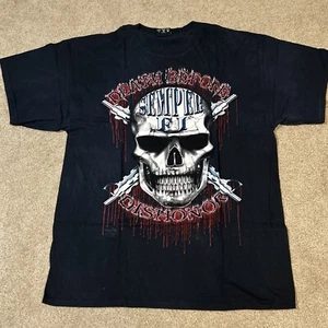 Vintage Marine Corps Shirt Semper Fi Skull Blood Death Before Dishonor 2XL XXL - Picture 1 of 7
