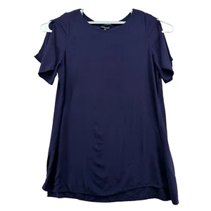 Eileen Fisher Tunic Top Navy Women's Size XL Short Sleeve Round Neck - Picture 1 of 9