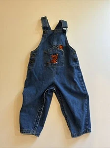 Vintage Small Steps Overalls 24 Months Denim Tiger Pocket - Excellent! - Picture 1 of 9