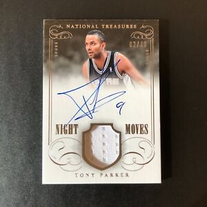 2013-14 Panini National Treasures Tony Parker Night Moves Auto Patch /49 Spurs