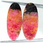 22.80Cts Cabochon Rhodonite Natural Loose Gemstones Pair Oval 10x25x3mm