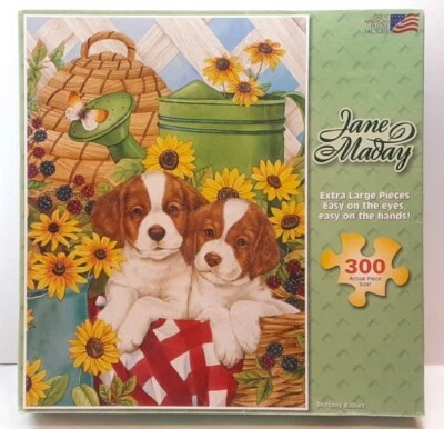 Great American Puzzle Factory Jane Maday Puppies 300 Piece Puzzle New - Image 1 of 2