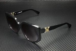 MaxMara MM0013 01B Shiny Black Gradient Smoke Plastic 58 mm Women's Sunglasses - Picture 1 of 5