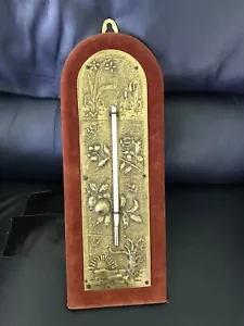 Muy Bonito Termómetro Antiguo Latón en Percha de Pared de Terciopelo - EOx fr - Imagen 1 de 4