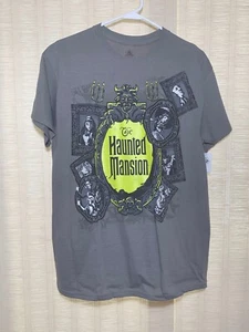 Disney HAUNTED MANSION PORTRAITS Gray & Yellow T-Shirt NWT Adult Size Medium - Picture 1 of 6