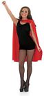 Women`s Red Superhero Cape for Ladies Hero Vampire Halloween Fancy Dress Costume