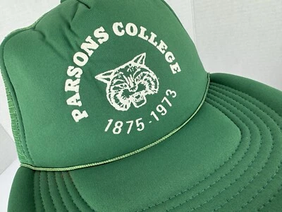 Parsons College Wildcats ~ Fairfield Iowa desaparecido ~ sombrero de camionero Snapback de colección años 80 Foto 1 de 4