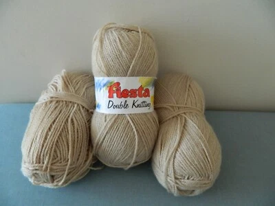 Yarn FIESTA Double Knitting Acrylic Beige Colour Lot 3 Yarns Made In London - Image 1 of 4