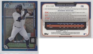 2015 Bowman Draft Chrome Blue Refractor /150 Christin Stewart #178