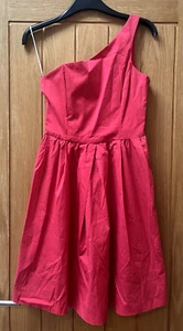 ZARA WOMENS PINK ONE SHOULDER MINI TEA DRESS X SMALL UK 6 - Picture 1 of 5