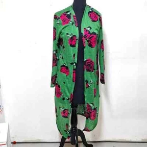 ¡NUEVO! Cárdigan abierto G by Giuliana Duster Topper - Verde Floral - PEQUEÑO - Imagen 1 de 8