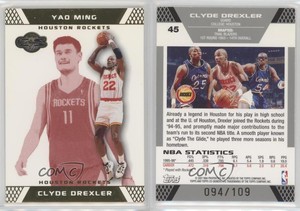 2007-08 Topps Co-Signers Gold Red /109 Clyde Drexler Yao Ming #45.2 HOF