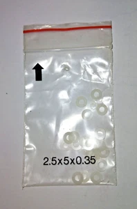 Polyslider geteilte Unterlegscheibe (5 x 2,5 x 0,35 mm) 21 Stück - Bild 1 von 1