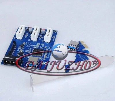 PCI-e Express 1X to 3 Port 1X Switch Multiplier HUB Riser Card +USB Cable NEW - Image 1 of 4