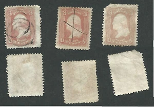 One NICE 88( Pen cancel) & Two Scott 65 (Double target, unused) 3c Washington - Picture 1 of 1