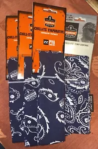 Chill-It's Evaporative BANDANAS 4 Pack Blue and White - Picture 1 of 3