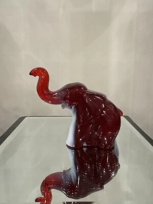 Heisey By Mosser Ruby Slag Small Elephant - Image 1 of 4