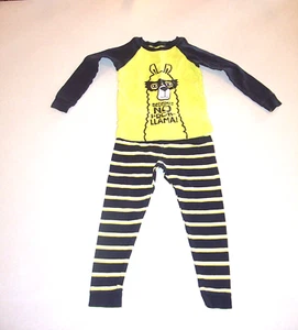 Toddler Boy's Just One You Carter's Black Yellow LLama Cotton 2-Piece Pajamas 3T - Picture 1 of 2