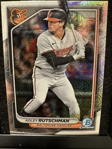 2024 Bowman Chome Adley Rutschman #52 Mojo Refractor Mojo Refractor Orioles - Picture 1 of 2