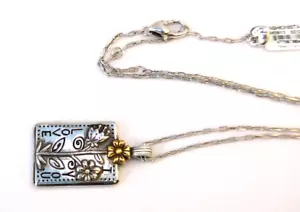 NWT Brighton Fashionista Love Silver & Gold Flower Reversible Necklace $70 - Picture 1 of 3