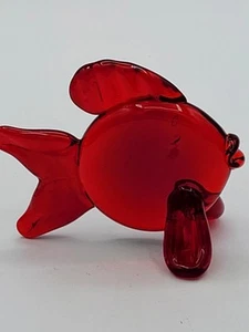 Red Titan Art Glas Fisch signiert Titan 1998 🐡🐠 Vintage Figur - Bild 1 von 10