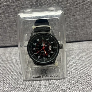 Smith & Wesson Field Watch II Cinturino Tela Nero Data Ora Militare 30M - Foto 1 di 3
