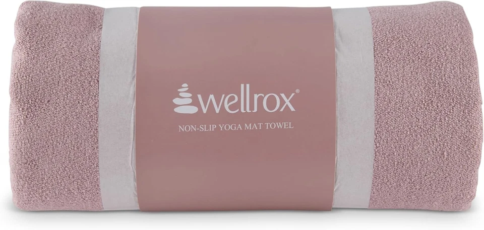 Wellrox Microfiber Yoga Mat Towel with Grip – Ultra 74 x 26 inches, Rose  - Image 1 of 4