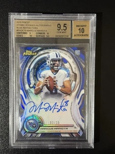 #/25 Marcus Mariota 2015 Topps Finest Rookie Blue Refractor Auto RC BGS 9,5/10 - Bild 1 von 2