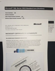 SQL Server 2022 Standard Core - Unlimited Client Access - 16 Core - Picture 1 of 2