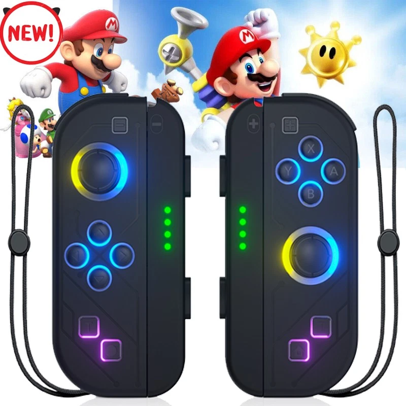 BONACELL Joy Con (LED) Wireless Controllers Double Vibration Wake-Up for Nintendo Switch
