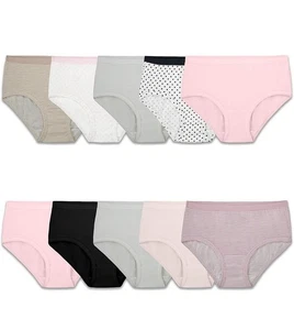 Fruit of the Loom Girls 10 Pack Briefs Underwear Panties Youth Size 6 - Picture 1 of 5