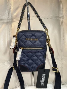 Bolso Bandolera MZ Wallace Nuevo con Etiquetas Azul Micro Crosby Acolchado Nylon Cadena ¡Agotado! - Imagen 1 de 18