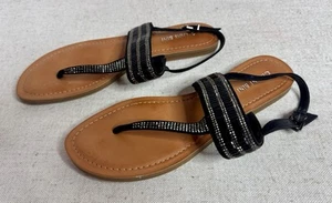 Sandali donna Gianni Bini neri cristallo strass misura 9 scarpe - Foto 1 di 5