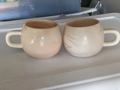 Taza de té de café Project 62 gres rosa mármol remolino 12 OZ taza cantidad 2 lote Foto 1 de 4