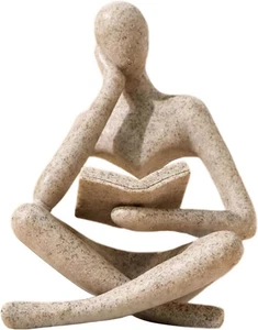 NEU Bücherregal Deko Abstrakte Kunst Lesen Denker Skulptur Figur Ästhetisch - Bild 1 von 7