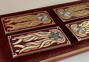 Knebel Verlüsse Armee Italienisch Militär Metall Und Emaille Warrant 6 Stücke - Picture 1 of 9