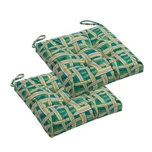 2-Pack Outdoor/Indoor Wicker Patio Seat Cushion Pad with Ties - Dining Chair ... - Picture 1 of 9