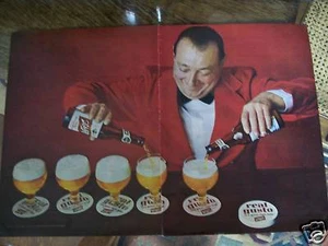 1964 Schlitz Beer Bartender Pouring Two Page Ad - Picture 1 of 1