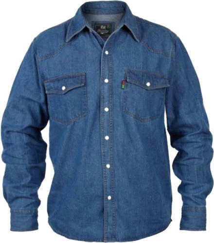CAMISA VAQUERA DUKE WESTERN PARA HOMBRE CON BOTONES POPPER / BOTÓN A PRESIÓN - AZUL LAVADO A LA PIEDRA Foto 1 de 1
