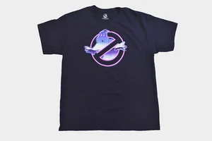 Mad Engine Ghostbusters Mens Neon No Ghosts Classic Graphic Black Shirt NWT XL - Picture 1 of 5