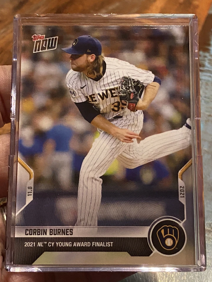 2021 TOPPS NOW CY YOUNG FINALIST CARD CORBIN BURNES #OS-13 PR 117 Base - Image 1 of 2