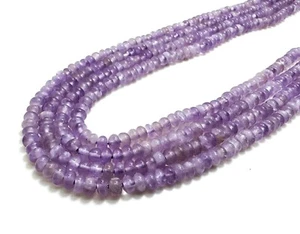 Natural Purple Amethyst Smooth Polished Rondelle Round Flat Gemstone Beads RD34 - Picture 1 of 3