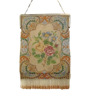 Cartera antigua vintage con marco de plata de ley con micro cuentas - Imagen 1 de 12