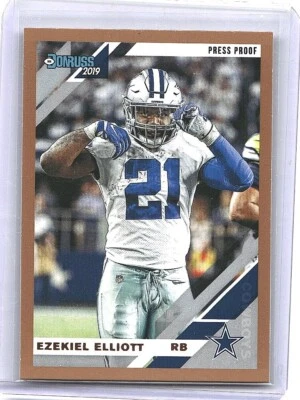 Ezekiel Elliott 2019 Donruss Photo Variation Press Proof Bronze #75V Cowboys - Image 1 of 2