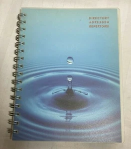 Spiral bound ADDRESS book with water drop art and plastic cover 22 x 17.5 x1.5cm - Bild 1 von 4