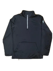 Under Armour Boys Youth Medium Black Long Sleeve Shirt 1/4 Zip Casual Kids - Picture 1 of 5