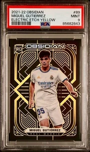 2021-22 Miguel Gutierrez Panini Obsidian Yellow Real Madrid Rookie 3/10 PSA 9 - Picture 1 of 3